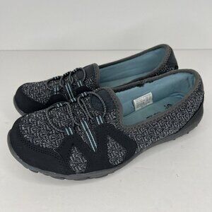 Athletech Womens Size 7.5 Black and Gray Loafers Mesh Casual Comfort Flats
